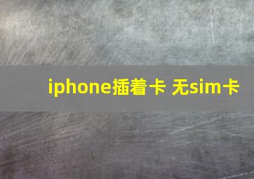 iphone插着卡 无sim卡